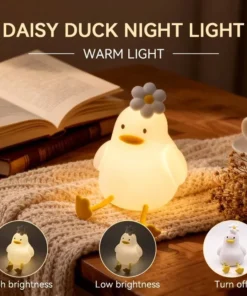 Cute Duck Led Night Light USB Rechargeable Nightlights Silicone Lamp Touch Switch Children Kid Bedroom Decoration Birthday Gift