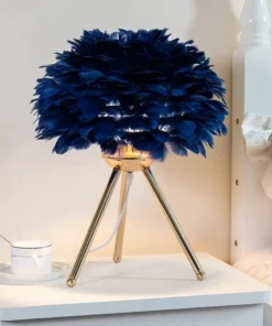 Feather Bedroom Table Lamp Modern Bedside Lamp Living Room Coffee Shop Wedding Christmas Decoration Romantic Goose Feather Lamp