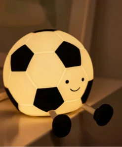 Novelty Football Silicone Night Light Rechargeable Sleeping Night Lamp with 3 Level Dimmable Nursery Bedside Lamp for Room Decor